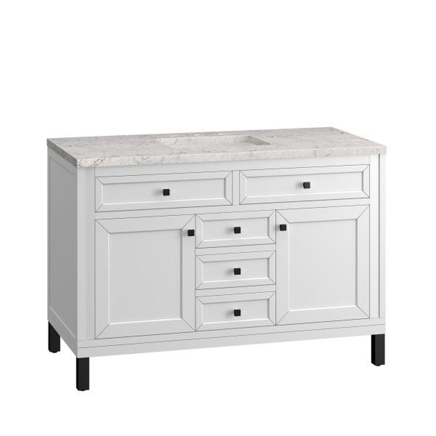 James Martin Vanities Chicago 48" Glossy White Single Vanity With 3cm Eternal Jasmine Pearl Top