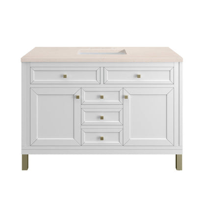 James Martin Vanities Chicago 48" Glossy White Single Vanity With 3cm Eternal Marfil Top