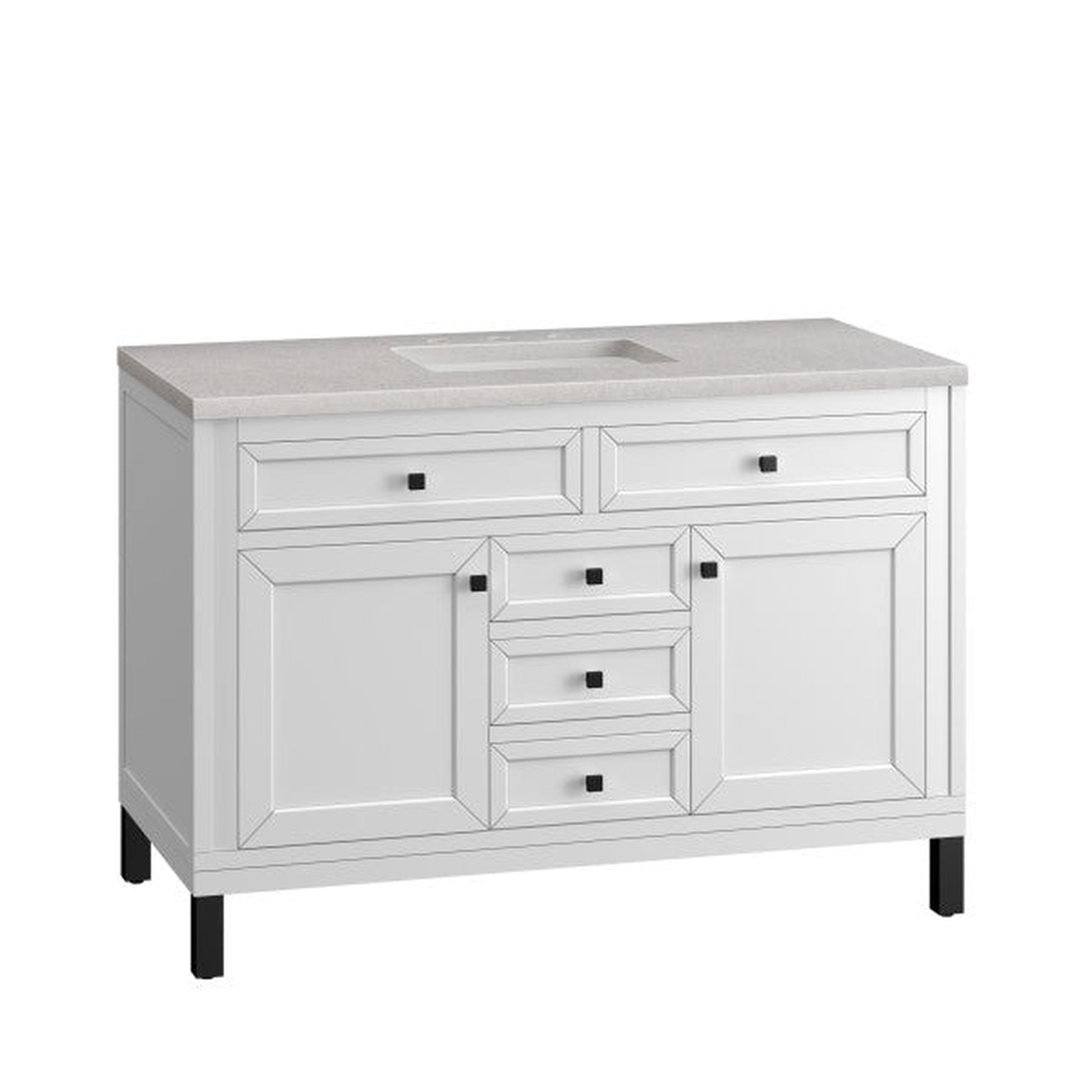 James Martin Vanities Chicago 48" Glossy White Single Vanity With 3cm Eternal Serena Top