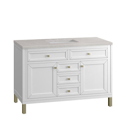 James Martin Vanities Chicago 48" Glossy White Single Vanity With 3cm Eternal Serena Top