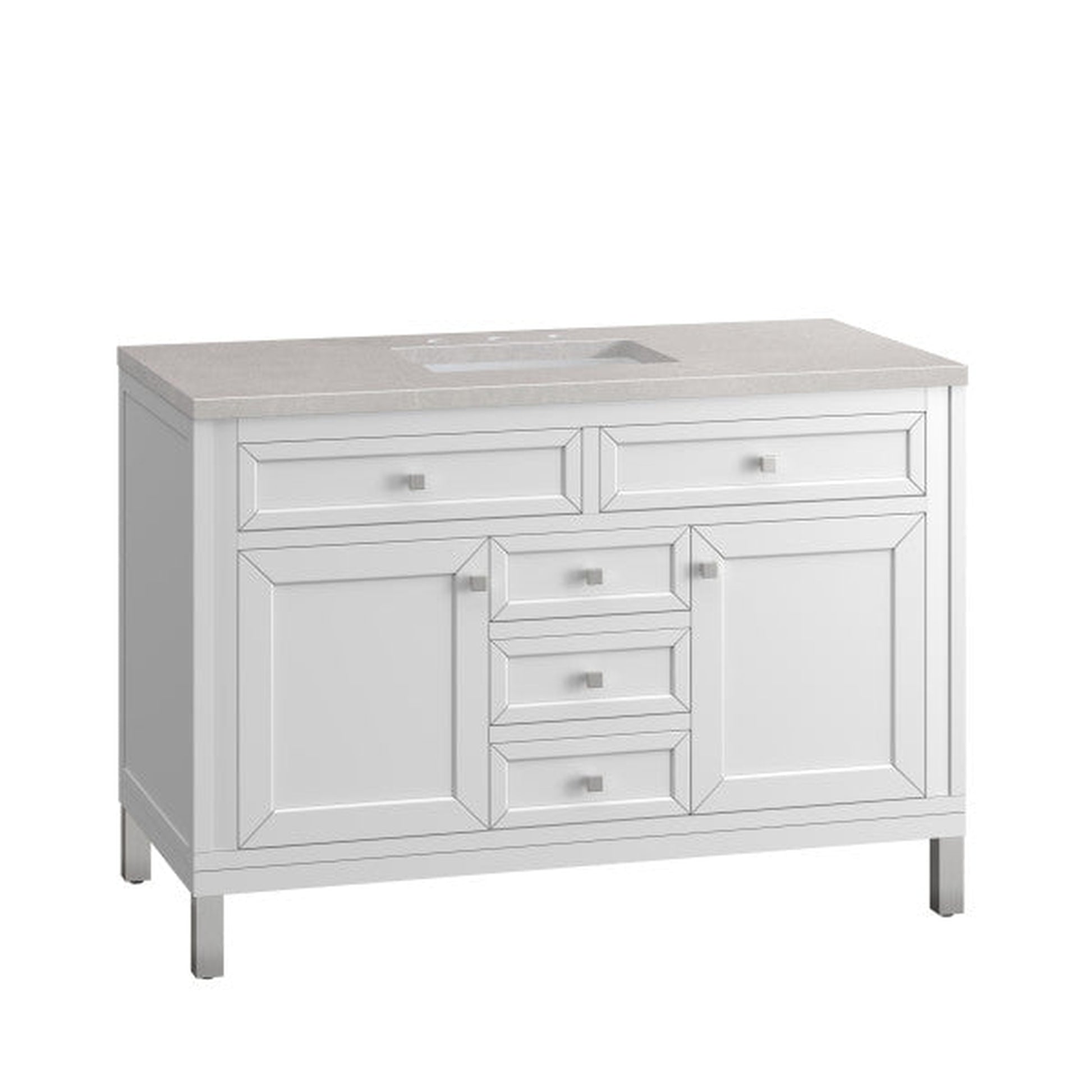 James Martin Vanities Chicago 48" Glossy White Single Vanity With 3cm Eternal Serena Top