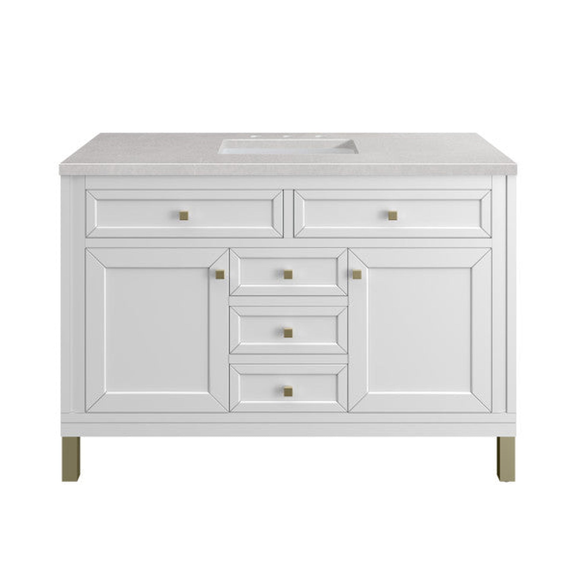 James Martin Vanities Chicago 48" Glossy White Single Vanity With 3cm Eternal Serena Top