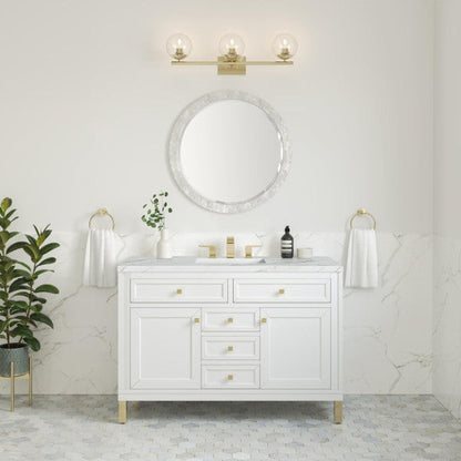 James Martin Vanities Chicago 48" Glossy White Single Vanity With 3cm Ethereal Noctis Top