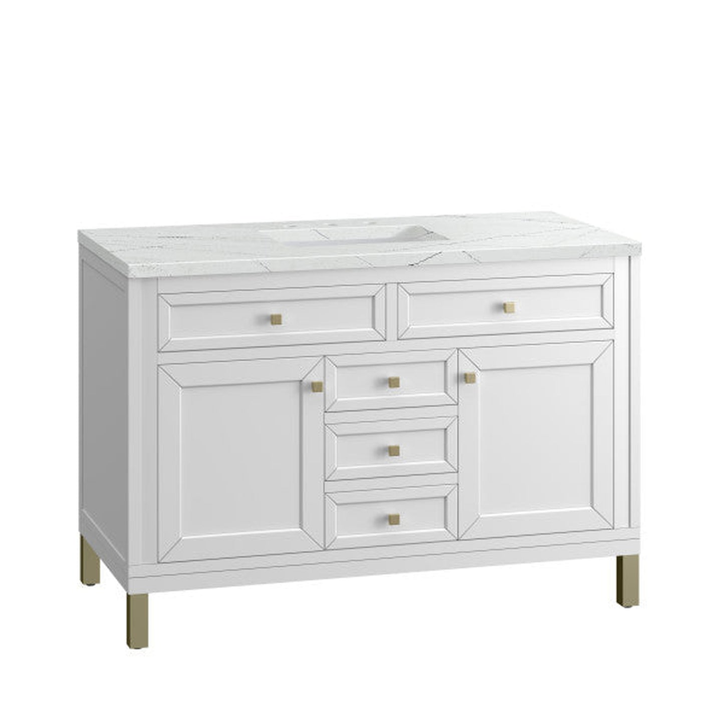 James Martin Vanities Chicago 48" Glossy White Single Vanity With 3cm Ethereal Noctis Top