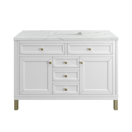 James Martin Vanities Chicago 48" Glossy White Single Vanity With 3cm Ethereal Noctis Top