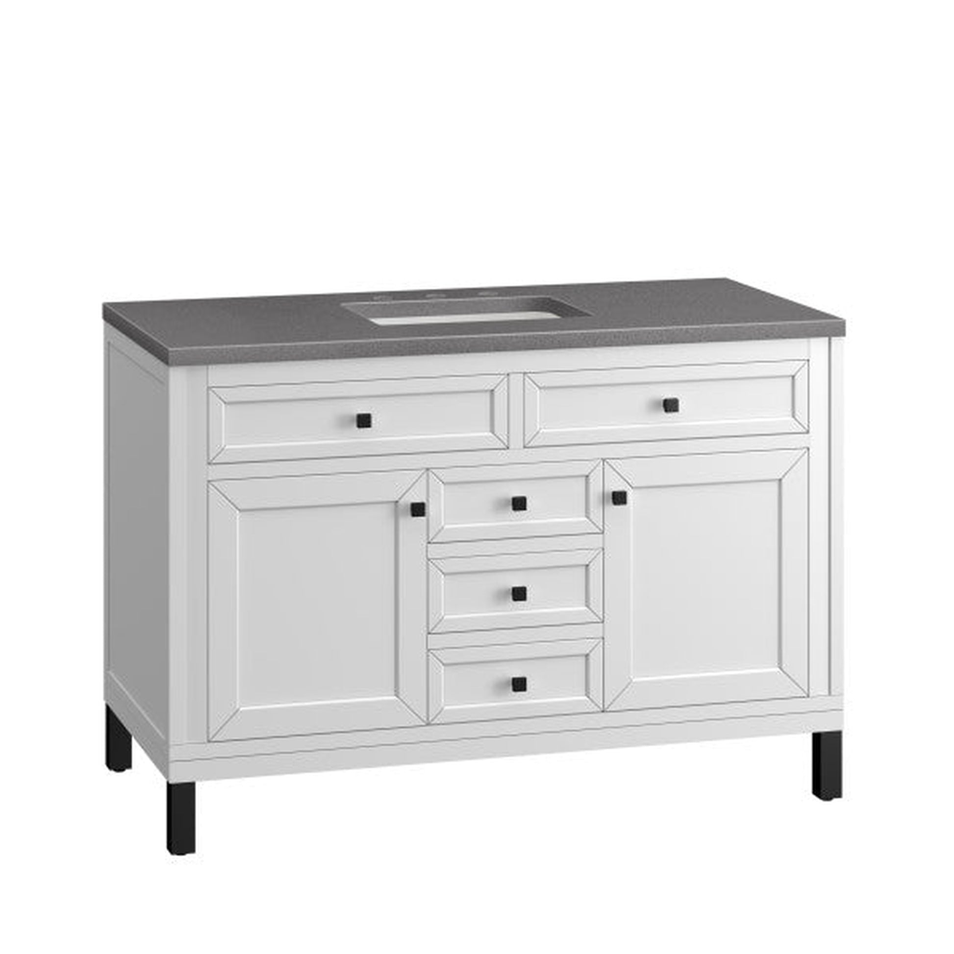 James Martin Vanities Chicago 48" Glossy White Single Vanity With 3cm Grey Expo Top