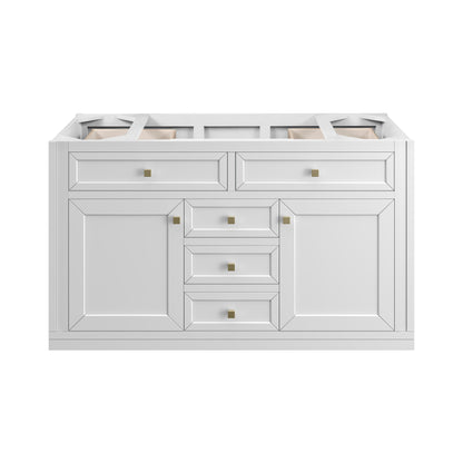 James Martin Vanities Chicago 48" Glossy White Single Vanity With 3cm White Zeus Silestone Top