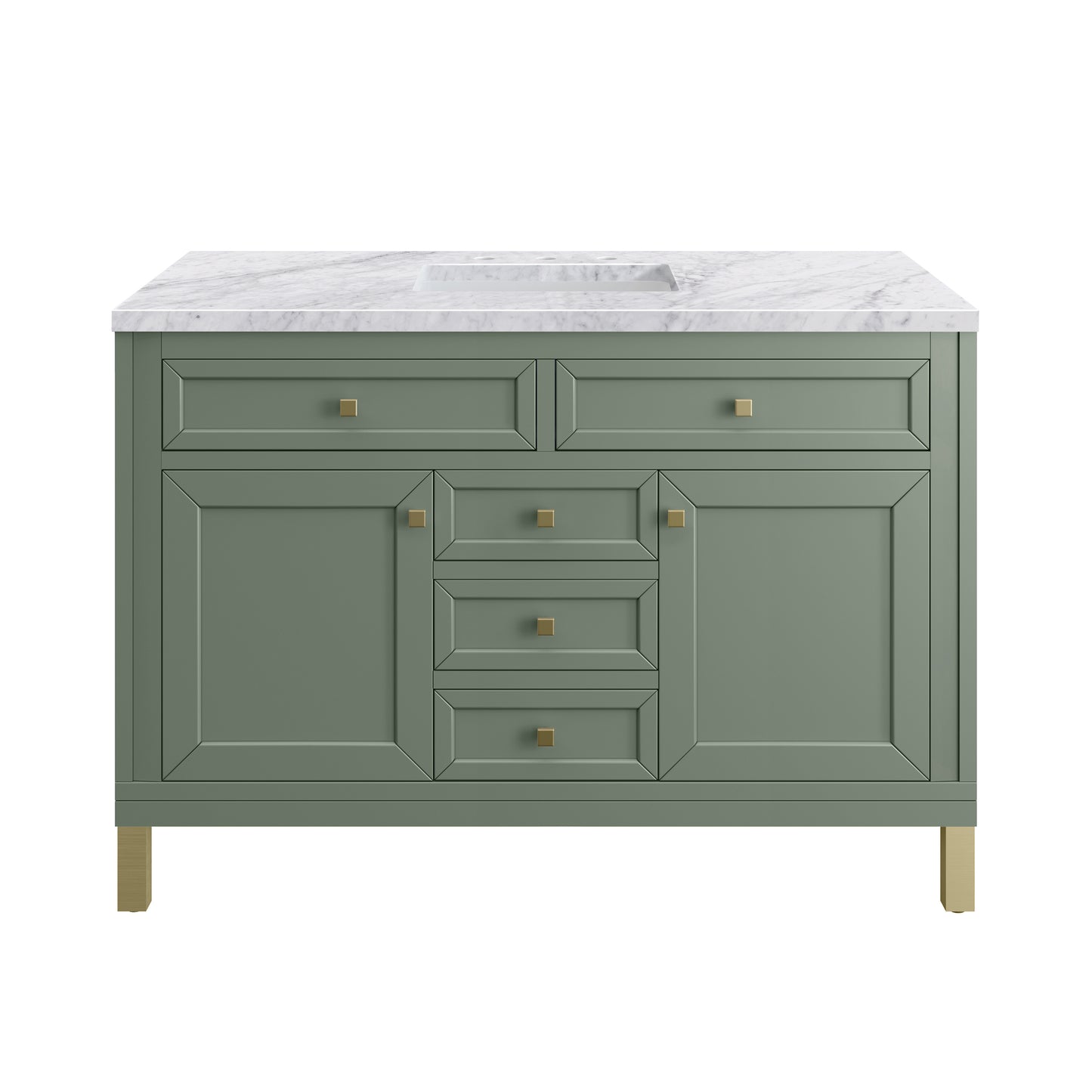 James Martin Vanities Chicago 48" Smokey Celadon Single Vanity With 3 cm Carrara Marble Top