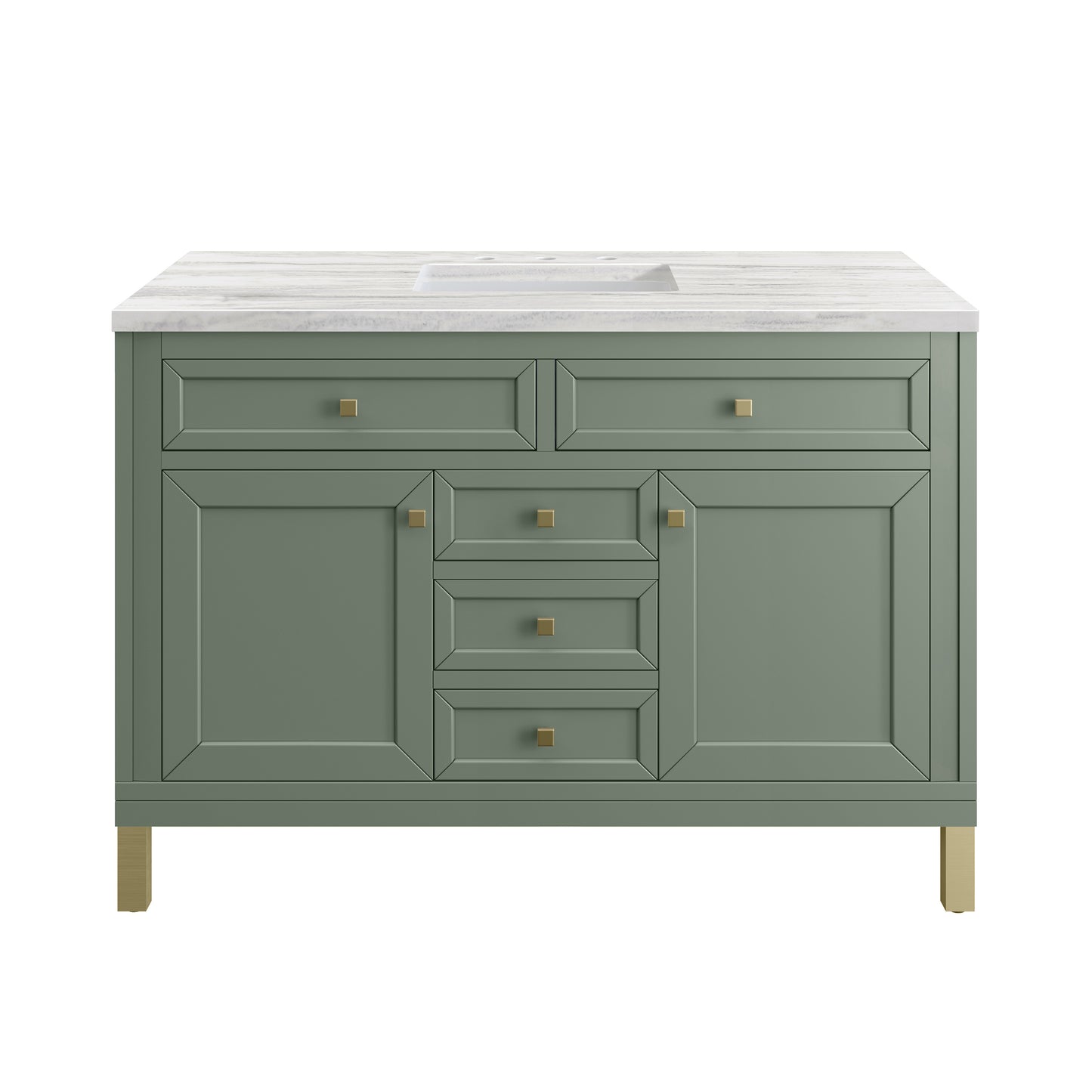 James Martin Vanities Chicago 48" Smokey Celadon Single Vanity With 3cm Arctic Fall Solid Surface Top