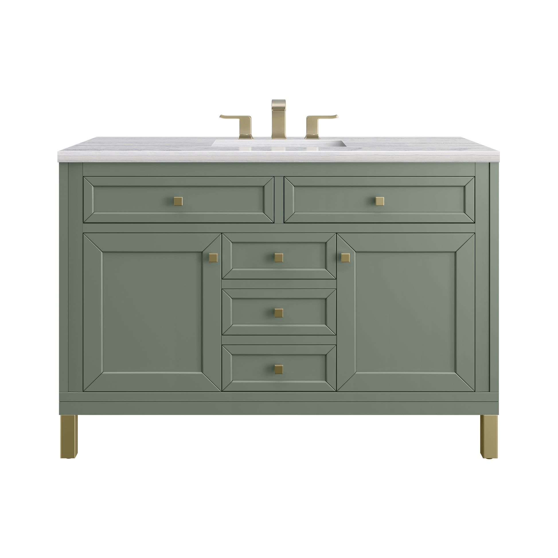 James Martin Vanities Chicago 48" Smokey Celadon Single Vanity With 3cm Arctic Fall Solid Surface Top