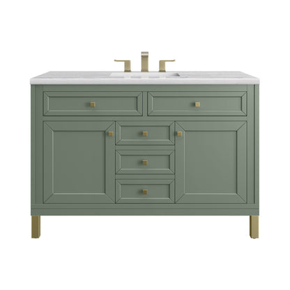 James Martin Vanities Chicago 48" Smokey Celadon Single Vanity With 3cm Arctic Fall Solid Surface Top