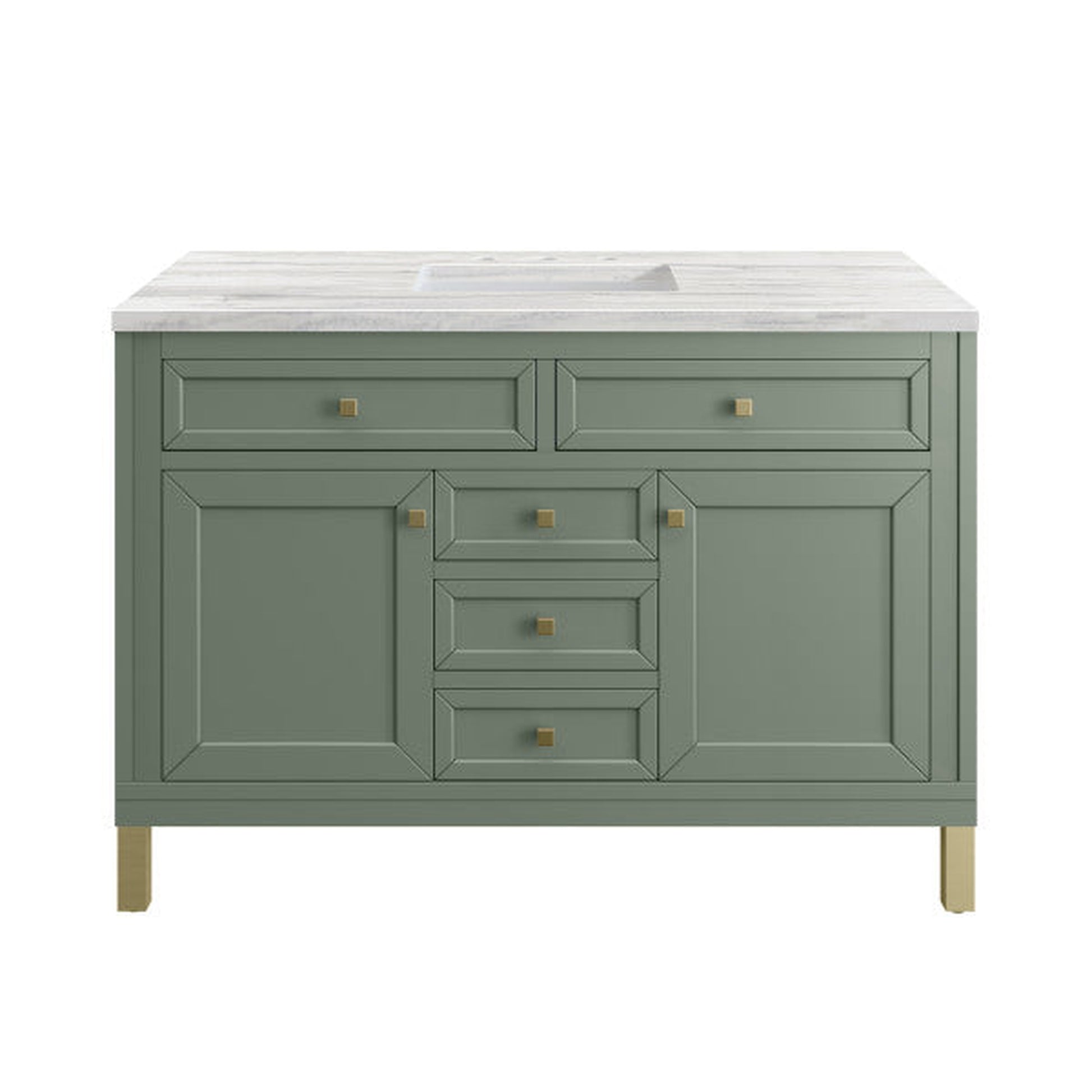 James Martin Vanities Chicago 48" Smokey Celadon Single Vanity With 3cm Arctic Fall Top