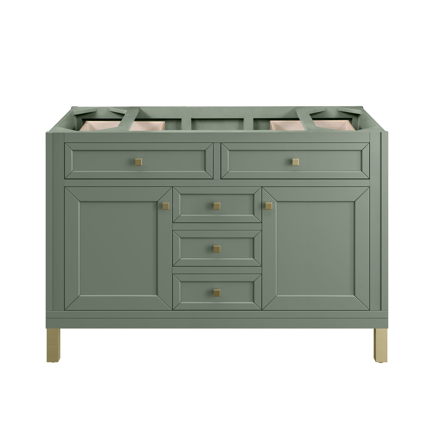 James Martin Vanities Chicago 48" Smokey Celadon Single Vanity With 3cm Charcoal Soapstone Silestone Top