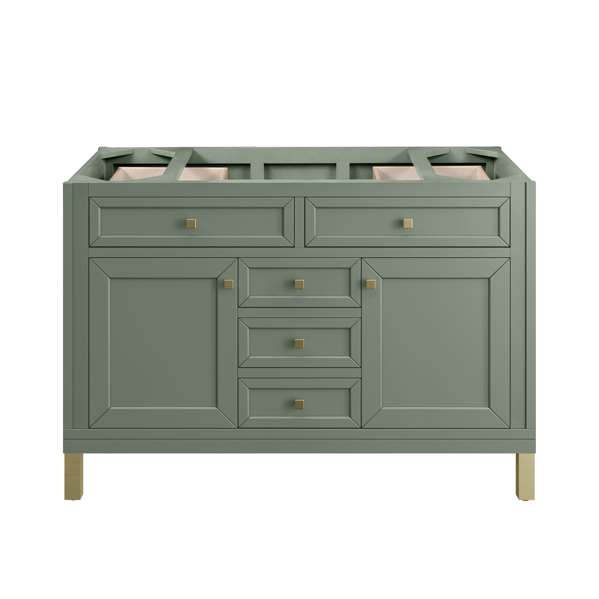 James Martin Vanities Chicago 48" Smokey Celadon Single Vanity With 3cm Charcoal Soapstone Silestone Top
