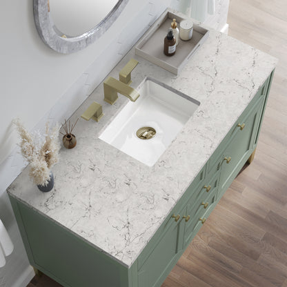 James Martin Vanities Chicago 48" Smokey Celadon Single Vanity With 3cm Eternal Jasmine Pearl Silestone Top