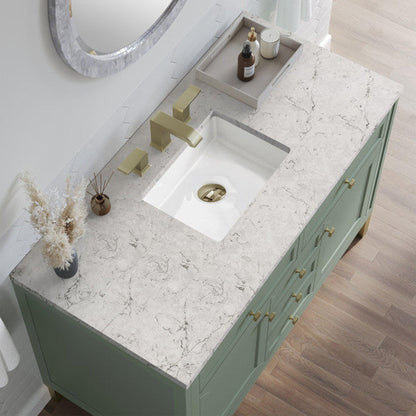 James Martin Vanities Chicago 48" Smokey Celadon Single Vanity With 3cm Eternal Jasmine Pearl Top