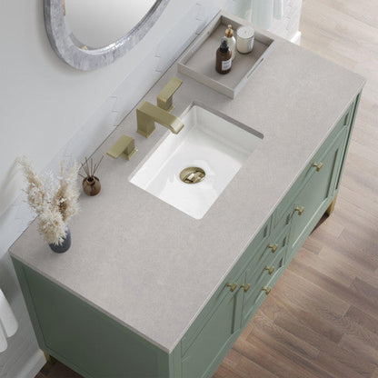 James Martin Vanities Chicago 48" Smokey Celadon Single Vanity With 3cm Eternal Serena Top