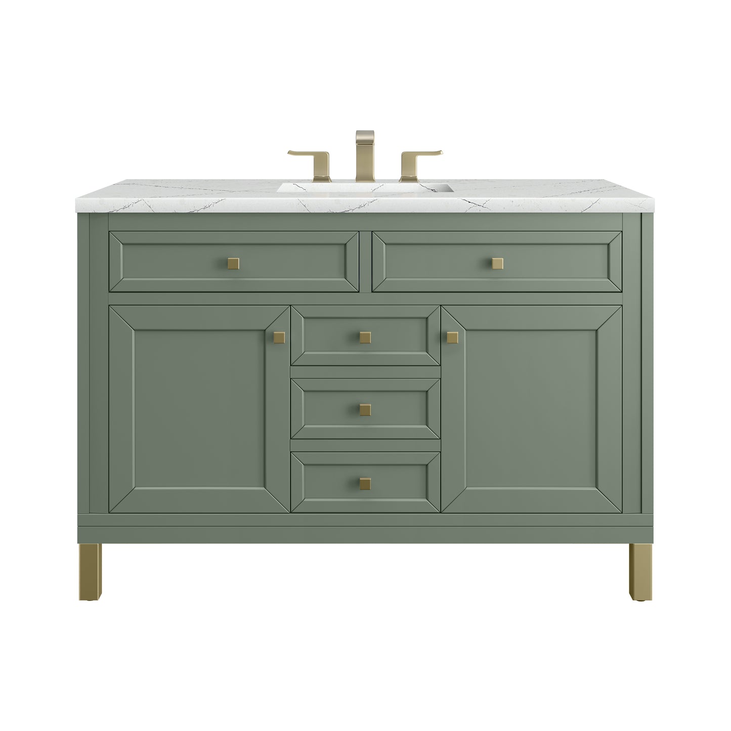 James Martin Vanities Chicago 48" Smokey Celadon Single Vanity With 3cm Ethereal Noctis Silestone Top