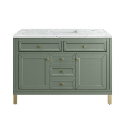 James Martin Vanities Chicago 48" Smokey Celadon Single Vanity With 3cm Ethereal Noctis Top