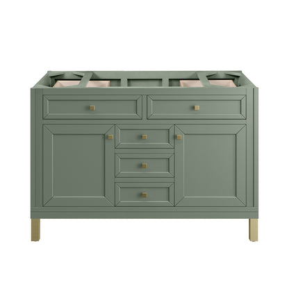 James Martin Vanities Chicago 48" Smokey Celadon Single Vanity With 3cm White Zeus Silestone Top