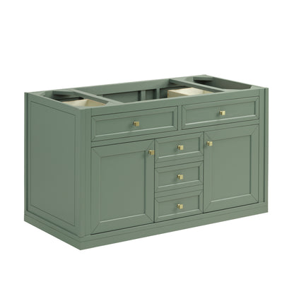 James Martin Vanities Chicago 48" Smokey Celadon Single Vanity With Single Hole 3cm White Zeus Silestone Top and Backsplash