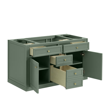 James Martin Vanities Chicago 48" Smokey Celadon Single Vanity With Single Hole 3cm White Zeus Silestone Top and Backsplash
