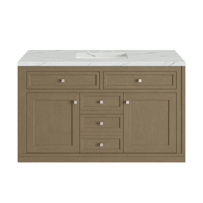 James Martin Vanities Chicago 48" Walnut Whisper Single Vanity With 3 cm Ethereal Noctis Silestone Top and FreePower Wireless Charger