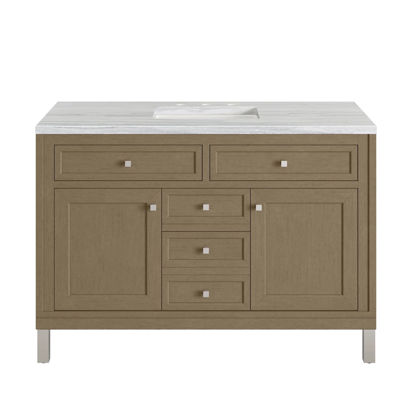 James Martin Vanities Chicago 48" Walnut Whisper Single Vanity With 3cm Arctic Fall Solid Surface Top