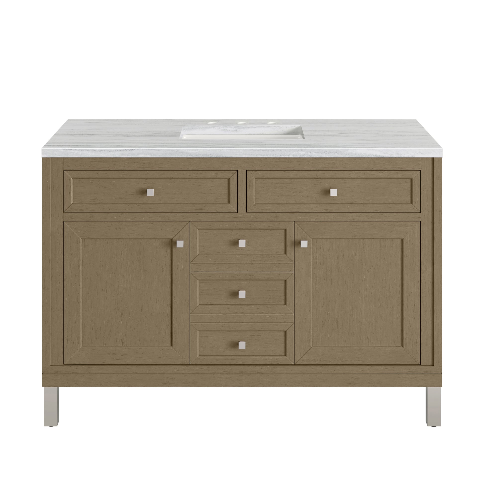 James Martin Vanities Chicago 48" Walnut Whisper Single Vanity With 3cm Arctic Fall Solid Surface Top
