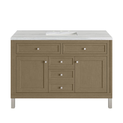 James Martin Vanities Chicago 48" Walnut Whisper Single Vanity With 3cm Arctic Fall Solid Surface Top