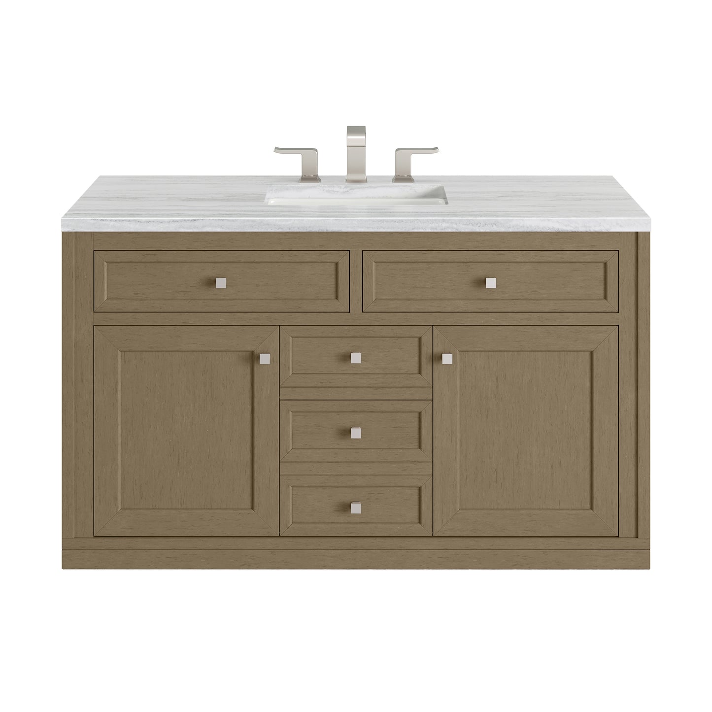 James Martin Vanities Chicago 48" Walnut Whisper Single Vanity With 3cm Arctic Fall Solid Surface Top
