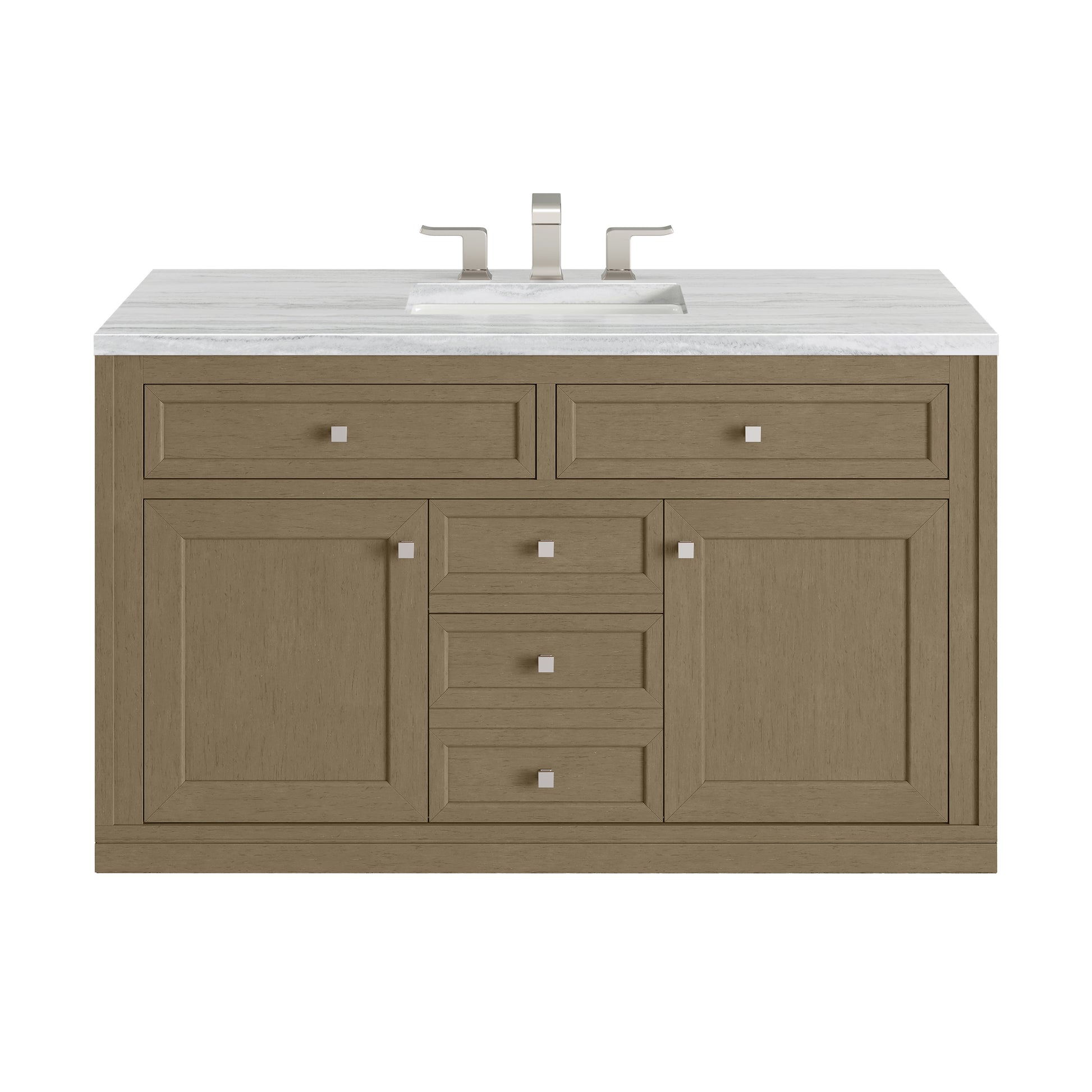 James Martin Vanities Chicago 48" Walnut Whisper Single Vanity With 3cm Arctic Fall Solid Surface Top