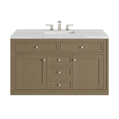 James Martin Vanities Chicago 48" Walnut Whisper Single Vanity With 3cm Arctic Fall Solid Surface Top