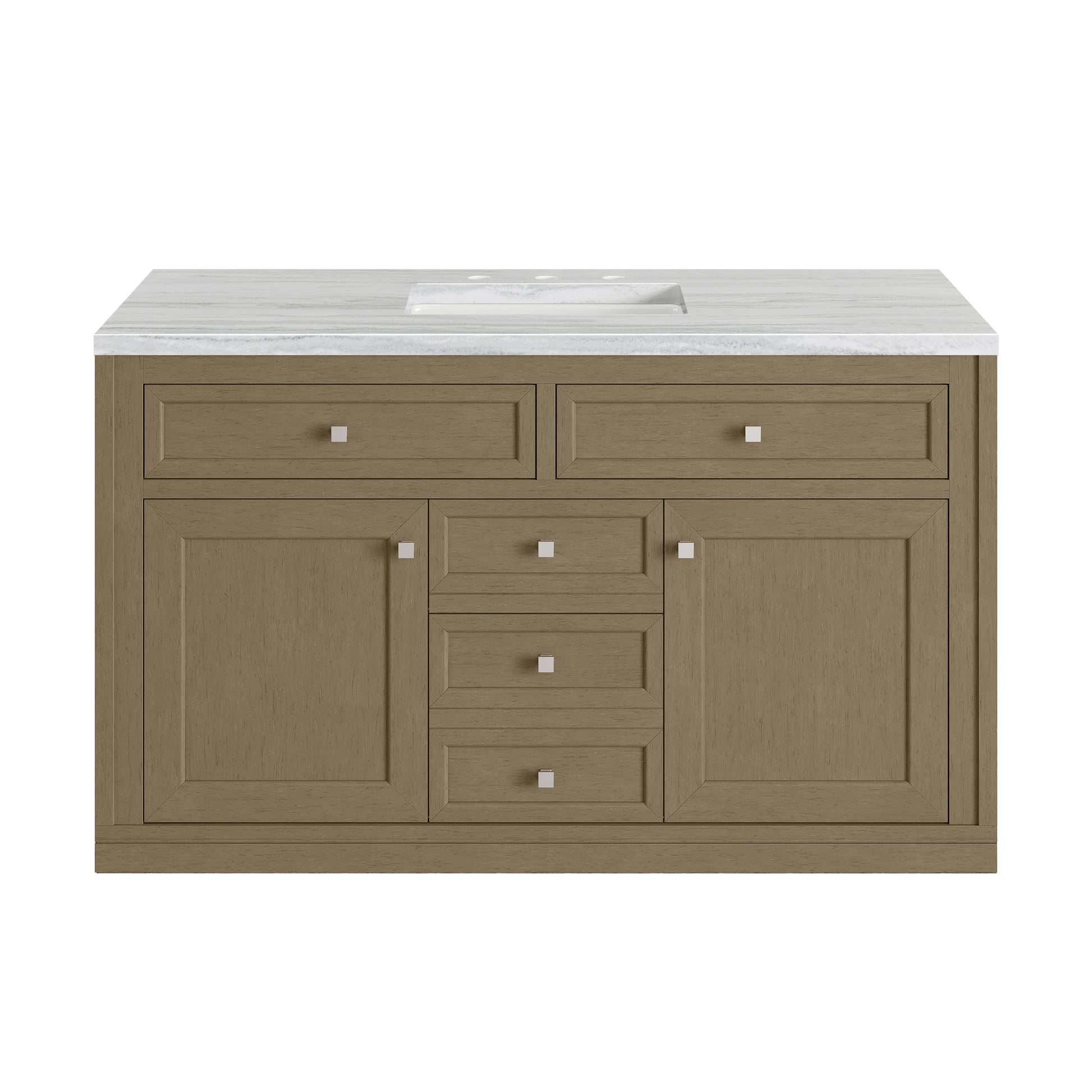 James Martin Vanities Chicago 48" Walnut Whisper Single Vanity With 3cm Arctic Fall Solid Surface Top