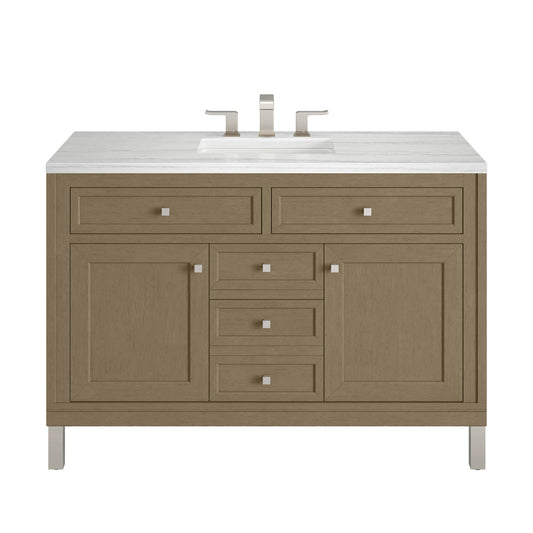 James Martin Vanities Chicago 48" Walnut Whisper Single Vanity With 3cm Arctic Fall Solid Surface Top