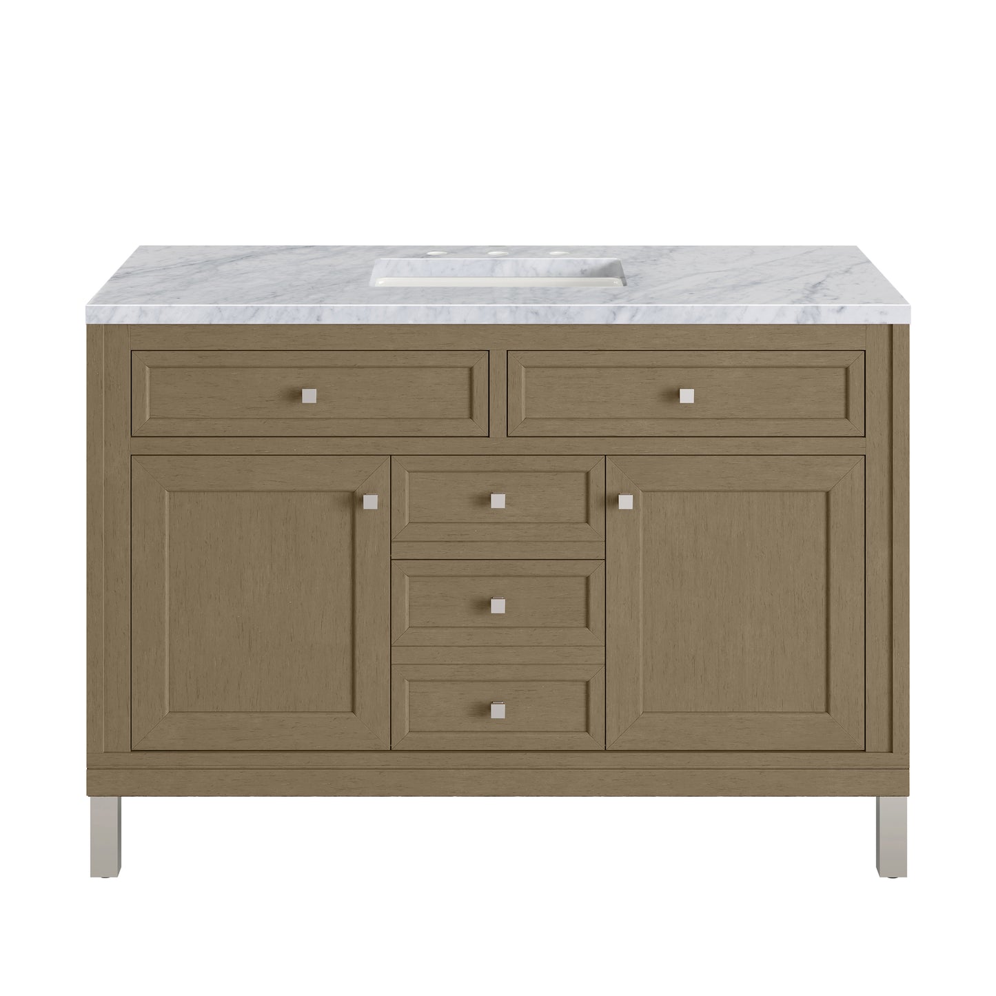 James Martin Vanities Chicago 48" Walnut Whisper Single Vanity With 3cm Carrara Marble Top