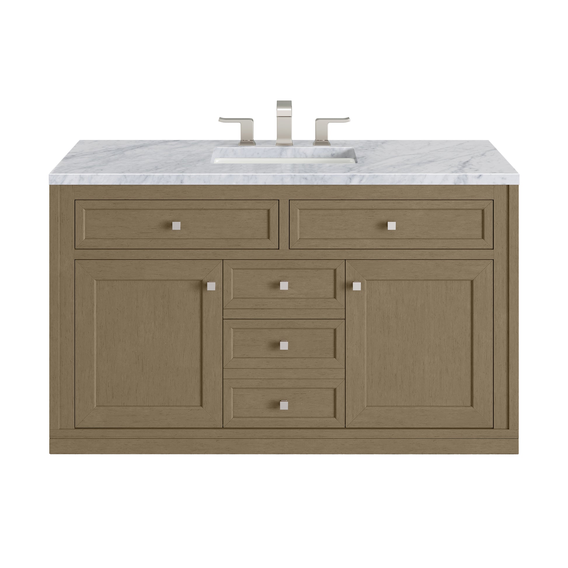 James Martin Vanities Chicago 48" Walnut Whisper Single Vanity With 3cm Carrara Marble Top