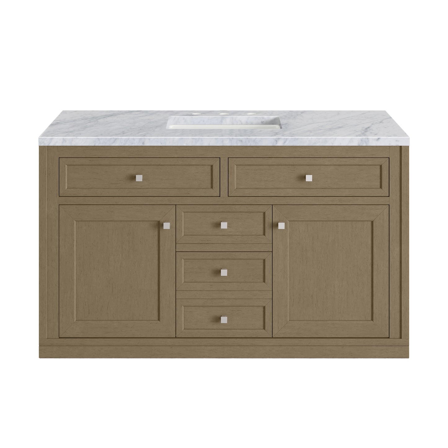 James Martin Vanities Chicago 48" Walnut Whisper Single Vanity With 3cm Carrara Marble Top