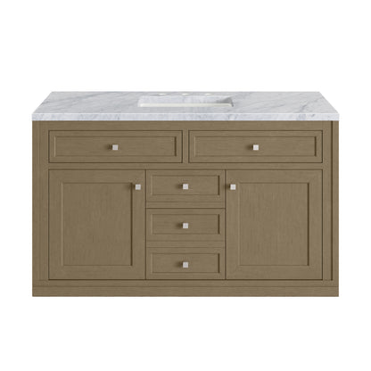 James Martin Vanities Chicago 48" Walnut Whisper Single Vanity With 3cm Carrara Marble Top