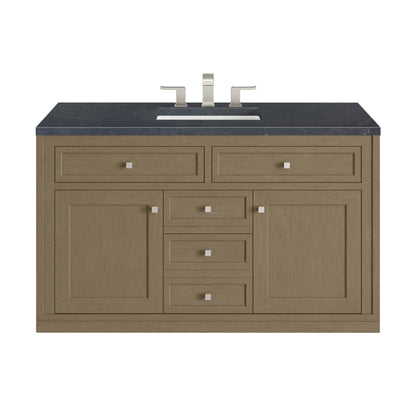 James Martin Vanities Chicago 48" Walnut Whisper Single Vanity With 3cm Charcoal Soapstone Silestone Top