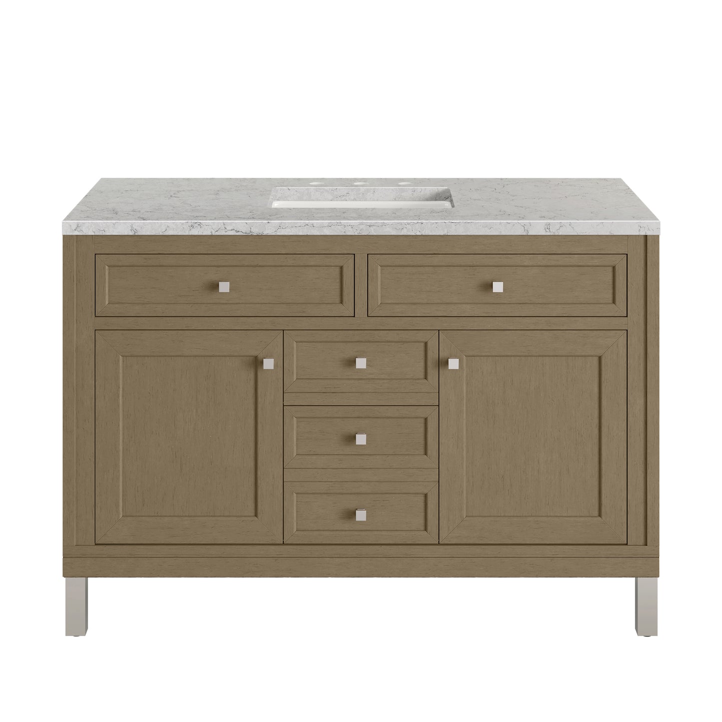 James Martin Vanities Chicago 48" Walnut Whisper Single Vanity With 3cm Eternal Jasmine Pearl Silestone Top