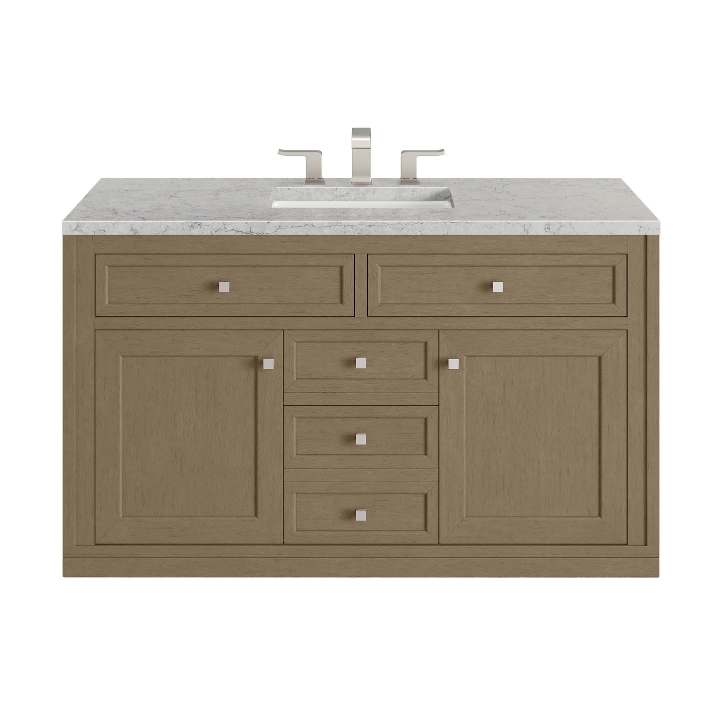 James Martin Vanities Chicago 48" Walnut Whisper Single Vanity With 3cm Eternal Jasmine Pearl Silestone Top