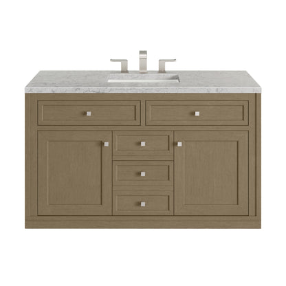 James Martin Vanities Chicago 48" Walnut Whisper Single Vanity With 3cm Eternal Jasmine Pearl Silestone Top
