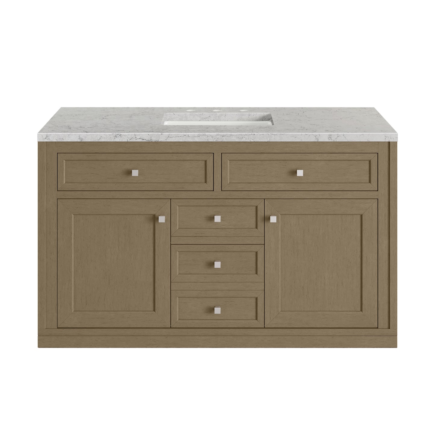 James Martin Vanities Chicago 48" Walnut Whisper Single Vanity With 3cm Eternal Jasmine Pearl Silestone Top