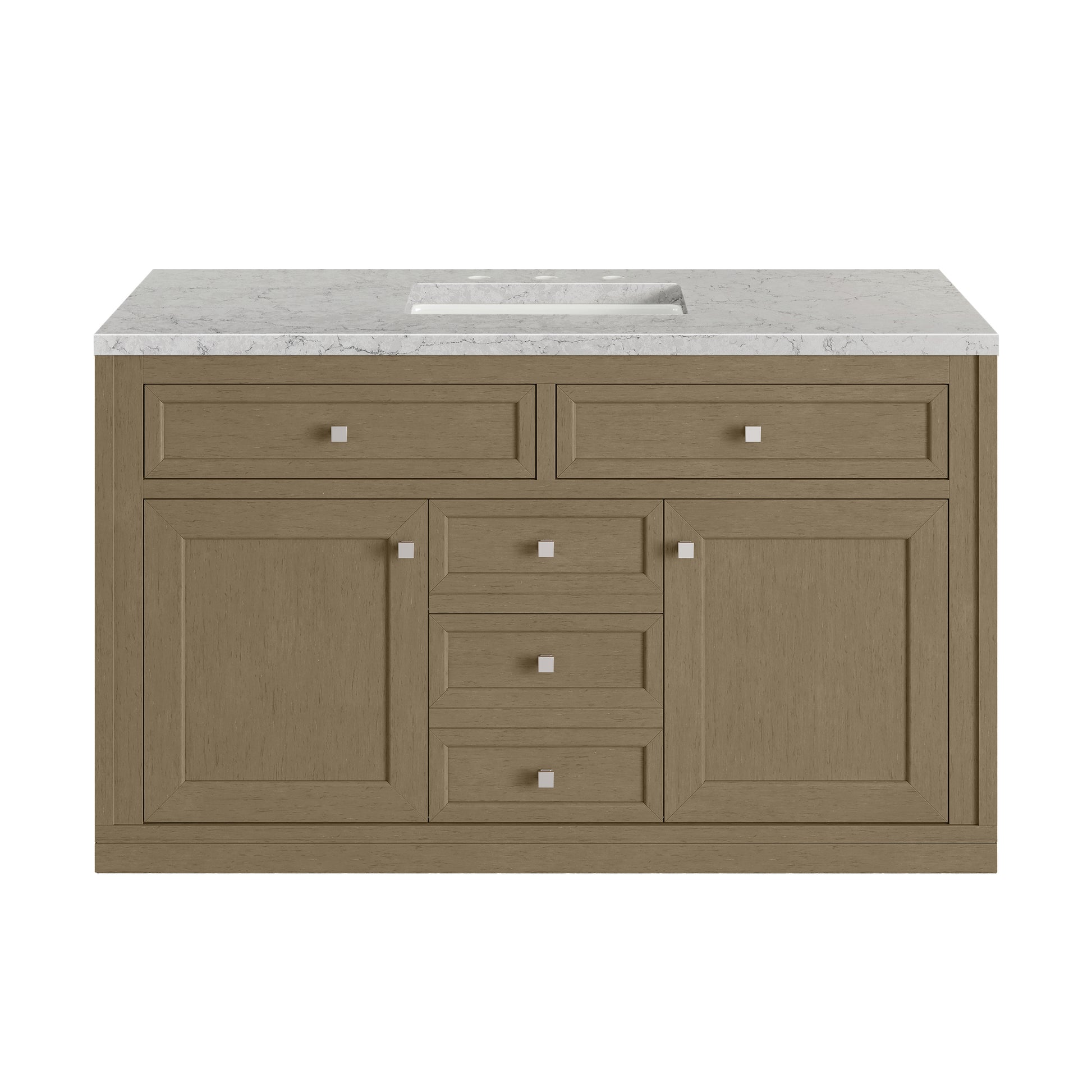 James Martin Vanities Chicago 48" Walnut Whisper Single Vanity With 3cm Eternal Jasmine Pearl Silestone Top