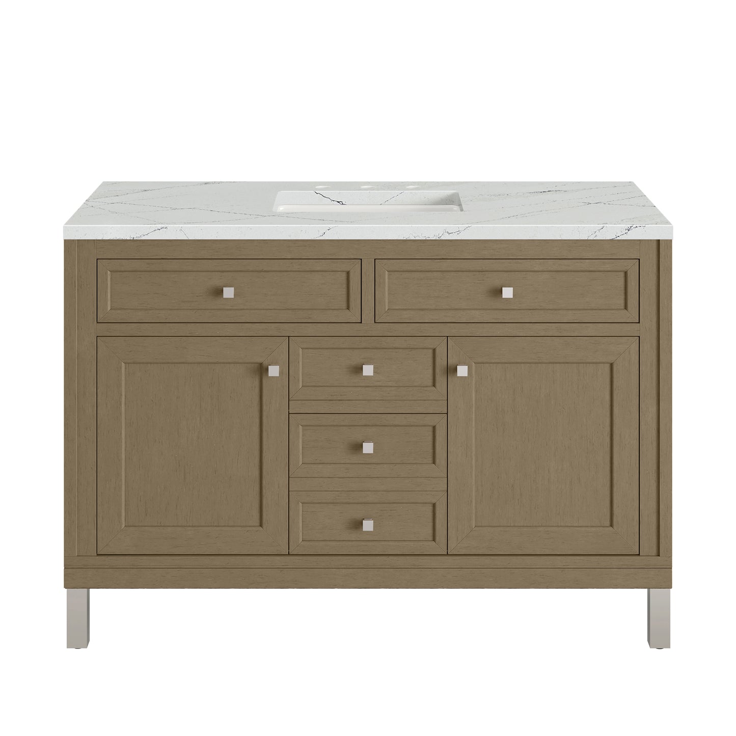 James Martin Vanities Chicago 48" Walnut Whisper Single Vanity With 3cm Ethereal Noctis Silestone Top