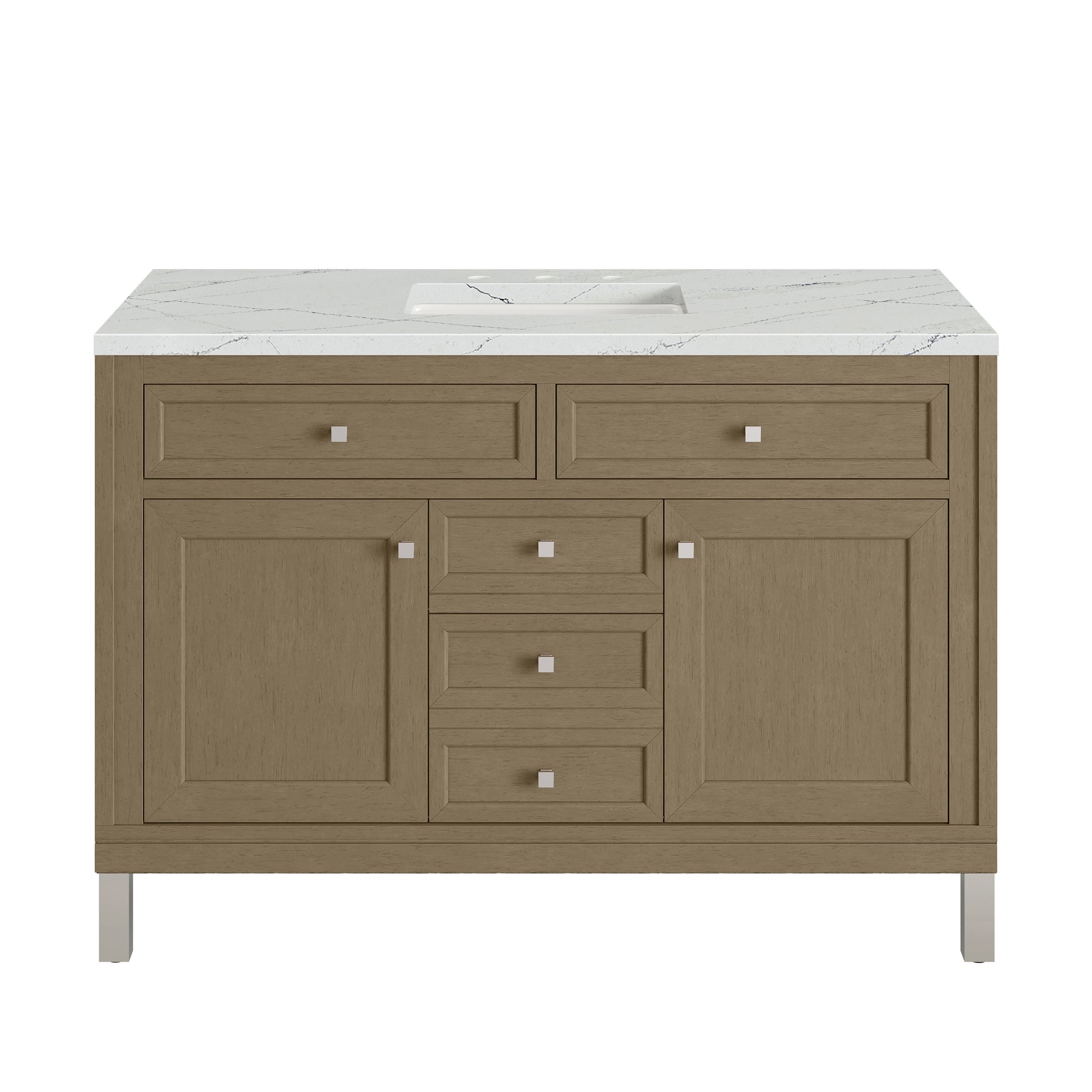 James Martin Vanities Chicago 48" Walnut Whisper Single Vanity With 3cm Ethereal Noctis Silestone Top