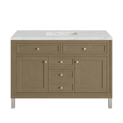 James Martin Vanities Chicago 48" Walnut Whisper Single Vanity With 3cm Ethereal Noctis Silestone Top