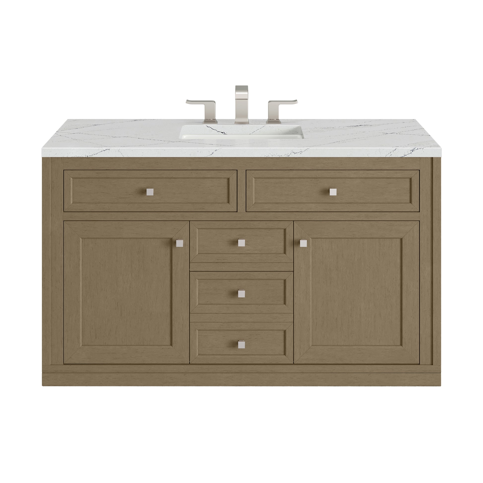 James Martin Vanities Chicago 48" Walnut Whisper Single Vanity With 3cm Ethereal Noctis Silestone Top