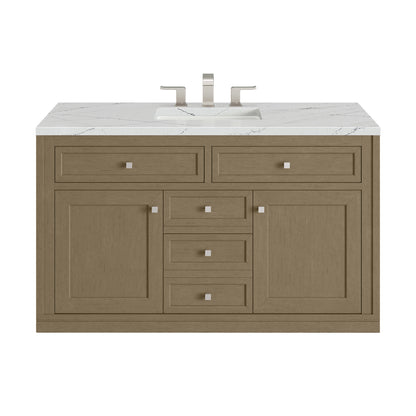 James Martin Vanities Chicago 48" Walnut Whisper Single Vanity With 3cm Ethereal Noctis Silestone Top
